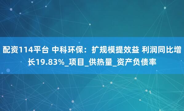 配资114平台 中科环保：扩规模提效益 利润同比增长19.83%_项目_供热量_资产负债率